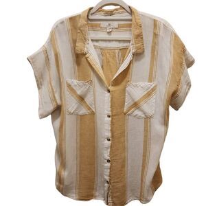 Striped Button-Up Women’s Top